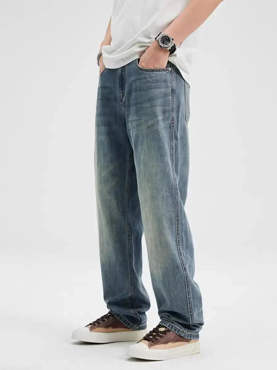 Japanese Brand Trendy loose fit breathable straight leg jeans Size US 30 / EU 46 - 5 Thumbnail