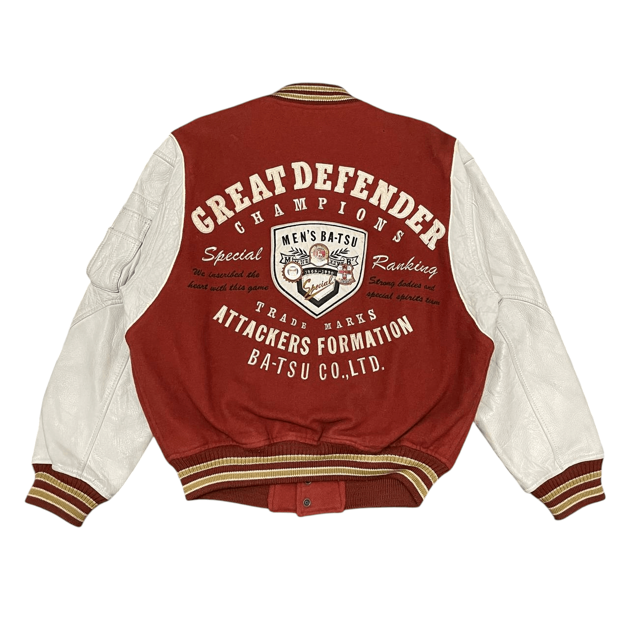 Vintage Men's Ba-Tsu Varsity Jacket with Patches