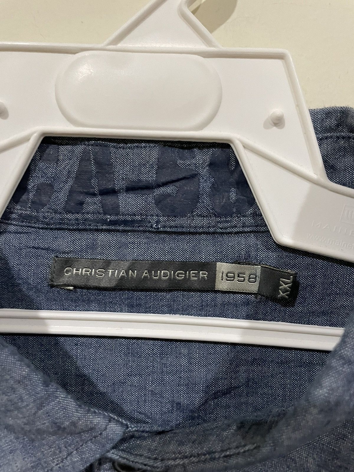 Christian Audigier × Designer Christian Audigier USN Inspired Stencil Chambray Shirts Size US XXL / EU 58 / 5 - 12 Thumbnail