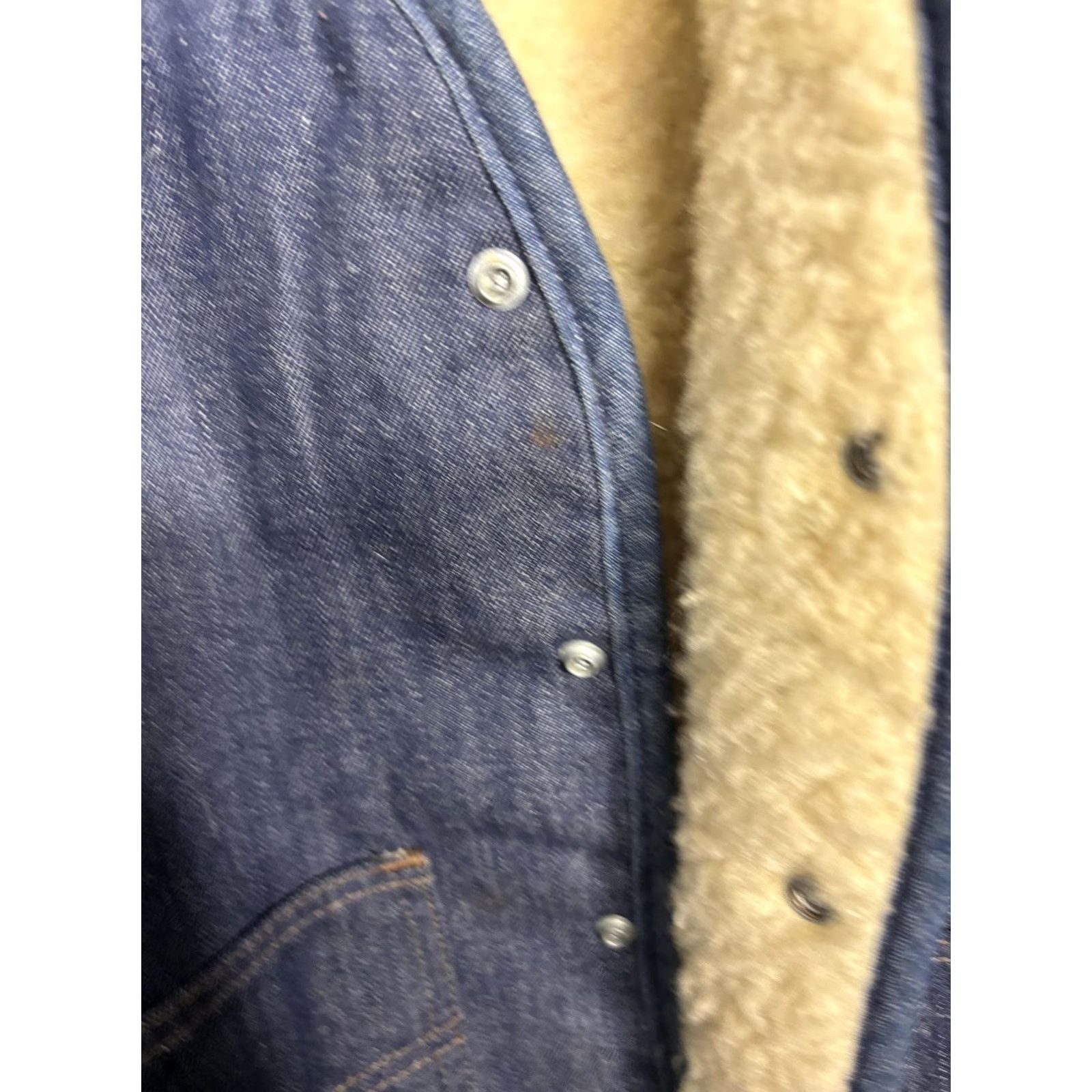 Denime VINTAGE Roebucks Vest Mens Medium Blue Denim Sherpa Lined Western Workwear 70s Size US M / EU 48-50 / 2 - 4 Thumbnail