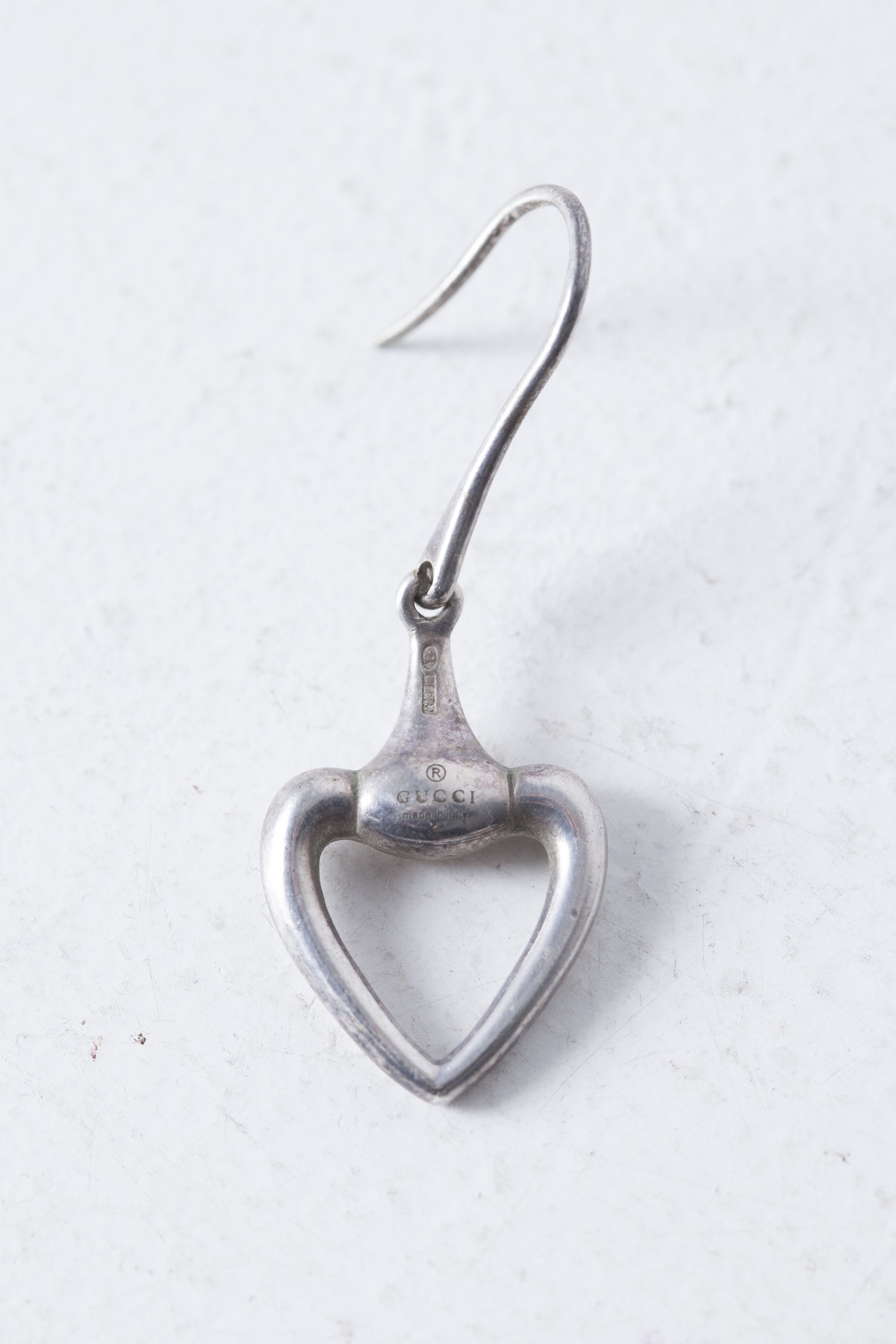 Gucci Gucci Horsebit Heart Silver Drop Earrings Size ONE SIZE - 1 Thumbnail