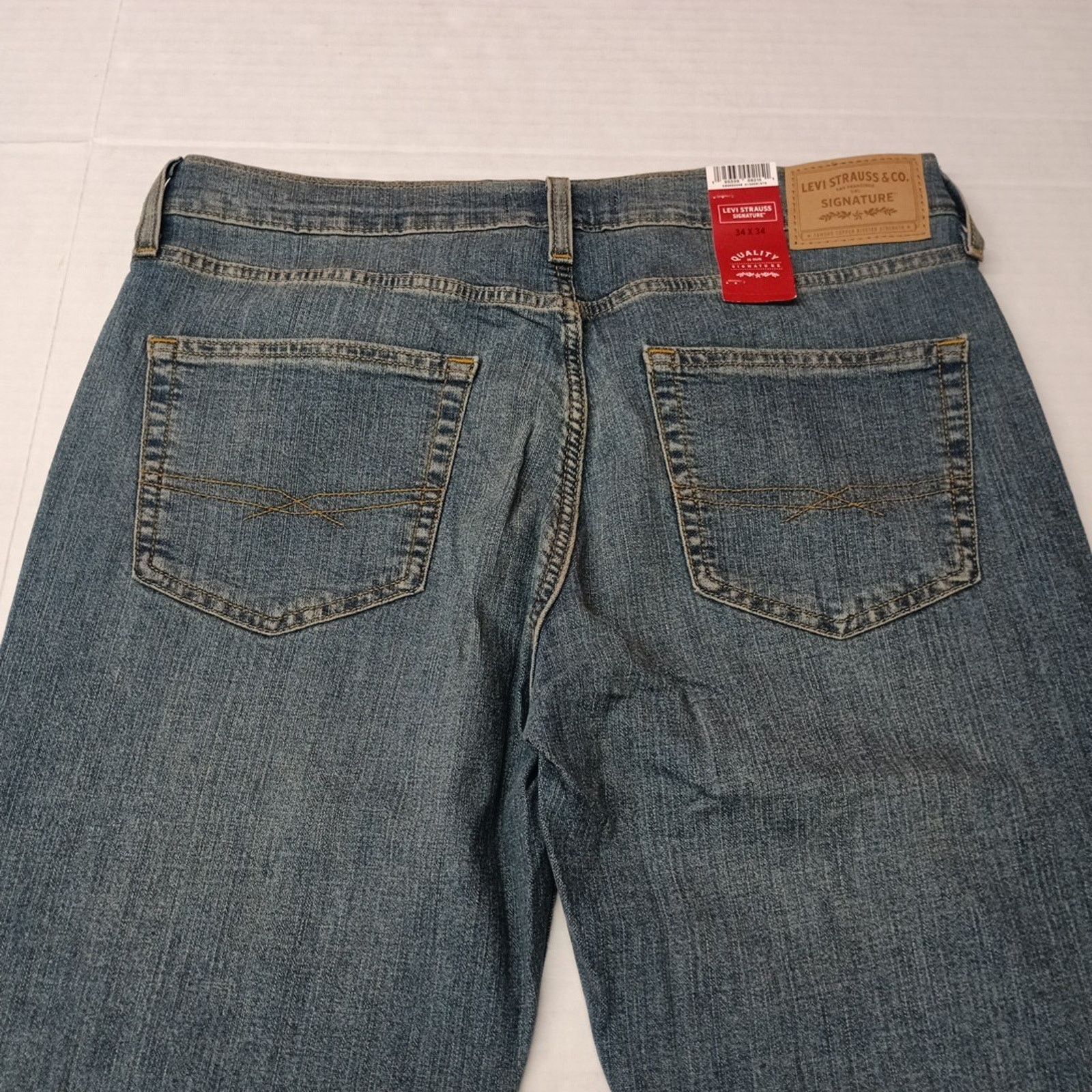 Levi's Signature By Levi Straight Jeans Men 34x34 Blue Comfort Flex Size US 34 / EU 50 - 8 Thumbnail