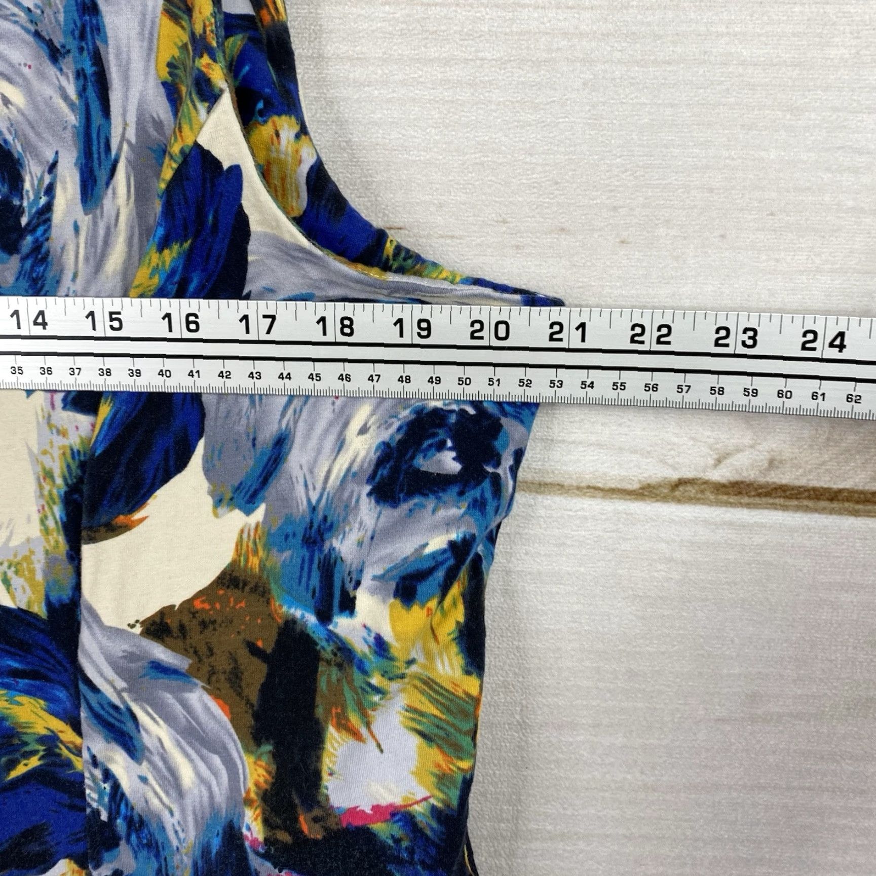 Vintage Kathleen Kirkwood Top Women XL Floral Stretch Tank Tunic V-Neck Blue Casual Shirt Women's XL Floral Tunic Tank Blue V-Neck Size XL / US 12-14 / IT 48-50 - 4 Thumbnail