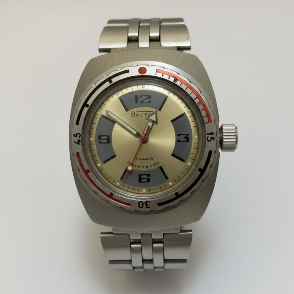 Vintage Vostok Amphibia Mechanical Watch USSR Vintage Military Size ONE SIZE - 5 Thumbnail