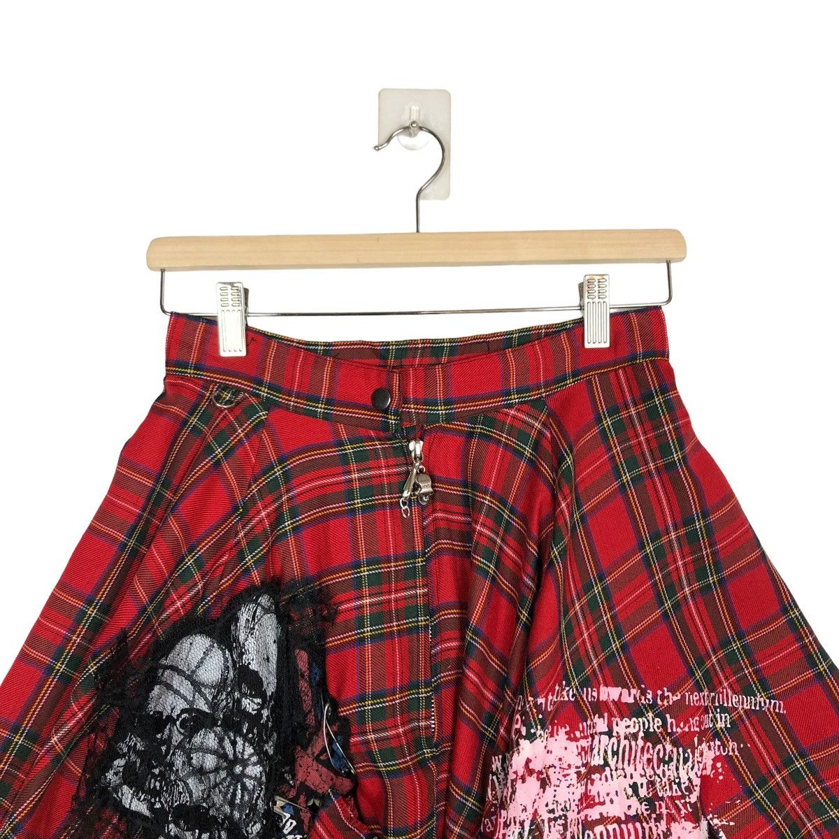 Japanese Brand 🔥Rare Punk Design Bondage Style Skirt Tartan Design Size 25" / US 0 / IT 36 - 2 Thumbnail