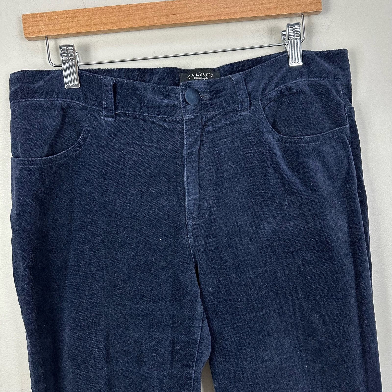 Other Talbots Boot Cut Blue Velvet Trousers Slacks Dress Pants 8 Size 30" / US 8 / IT 44 - 9 Thumbnail