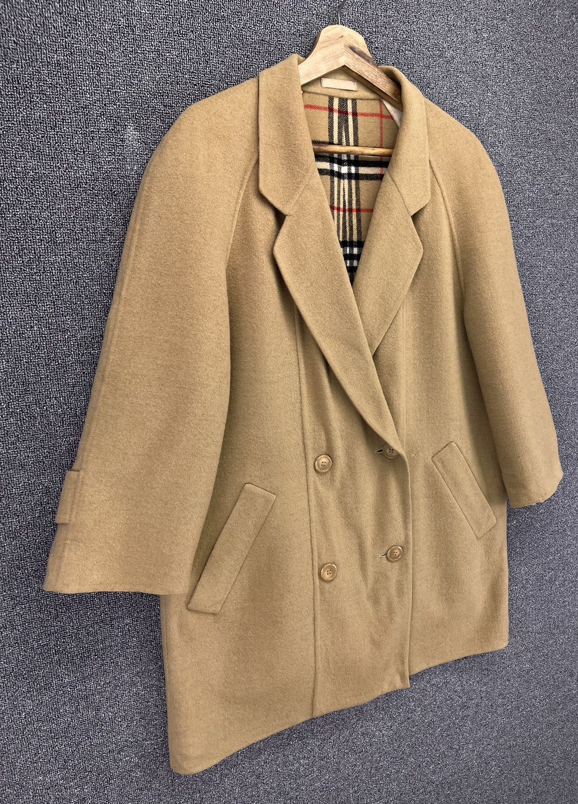 Burberry × Vintage Vintage 90s Burberry Double Breasted Wool Jacket Size L / US 10 / IT 46 - 2 Thumbnail