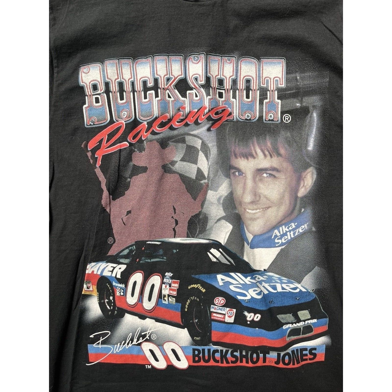 NASCAR VINTAGE NASCAR BUCKSHOT JONES #00 GRAPHIC T SHIRT SIZE XL 90 Size US XL / EU 56 / 4 - 2 Thumbnail