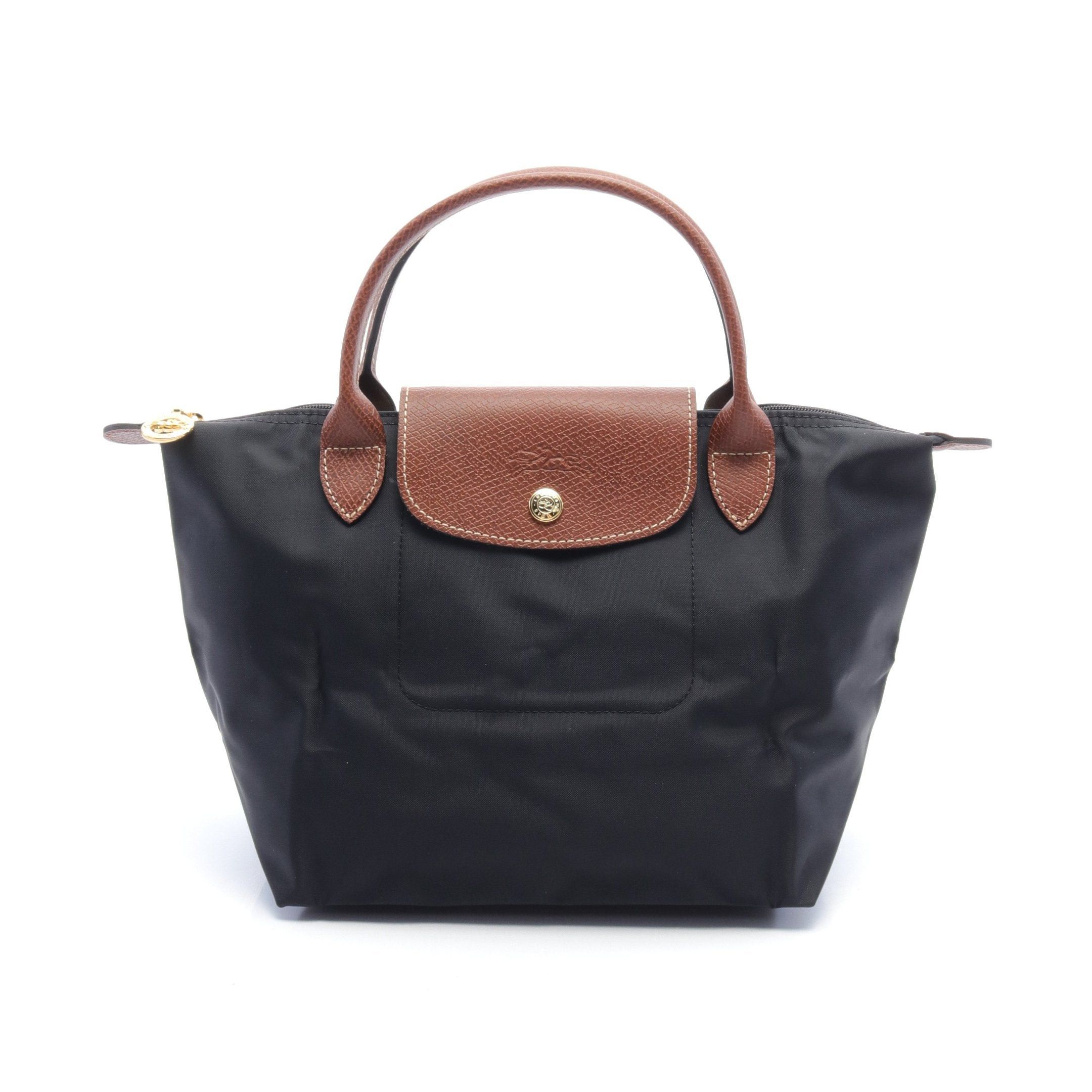 Longchamp Longchamp Le Preage Original S Handbag Nylon Leather Black Brown Size ONE SIZE - 1 Thumbnail