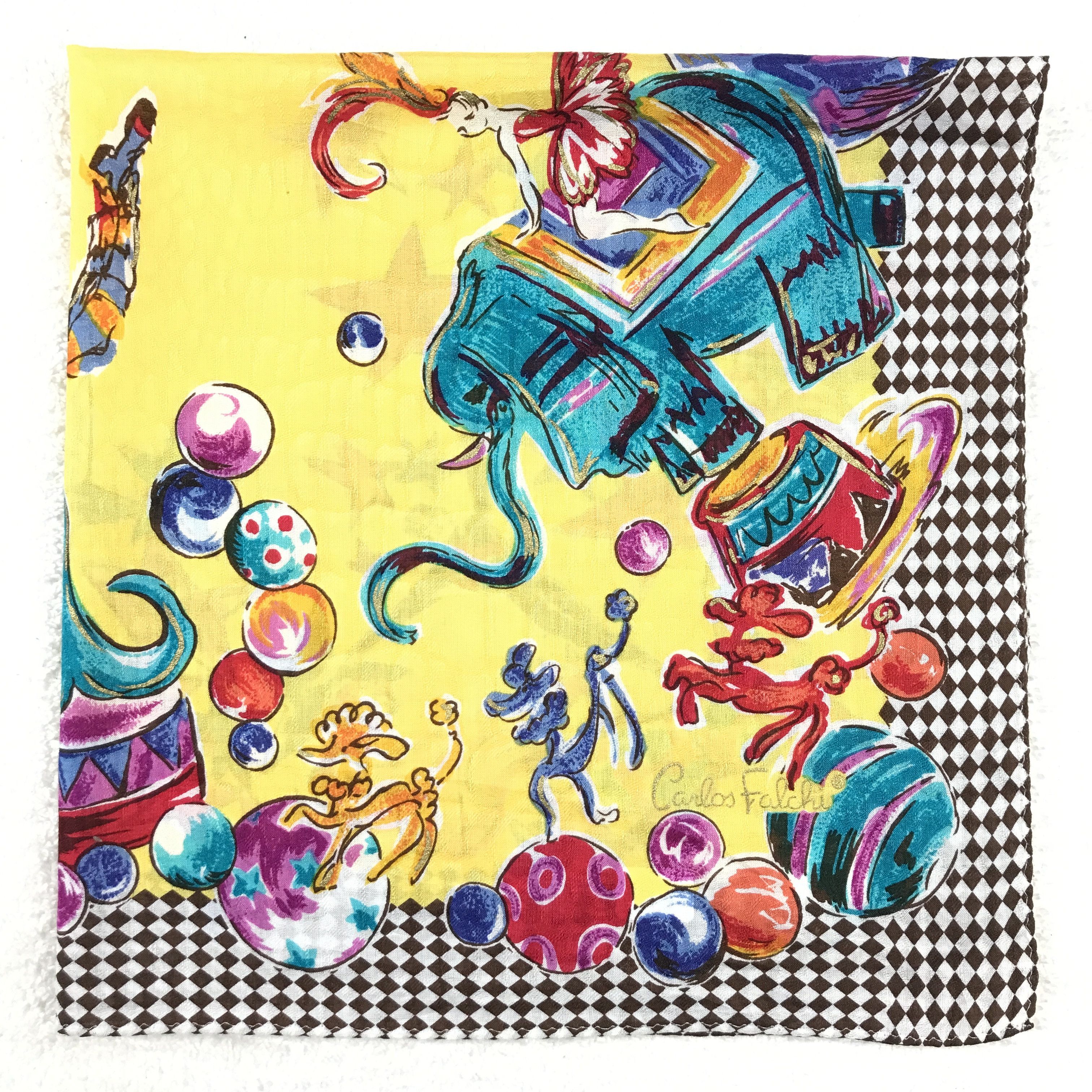 Designer × Vintage Vintage Carlos Falchi Bandana Neckerchief Handkerchief Size ONE SIZE - 2 Thumbnail