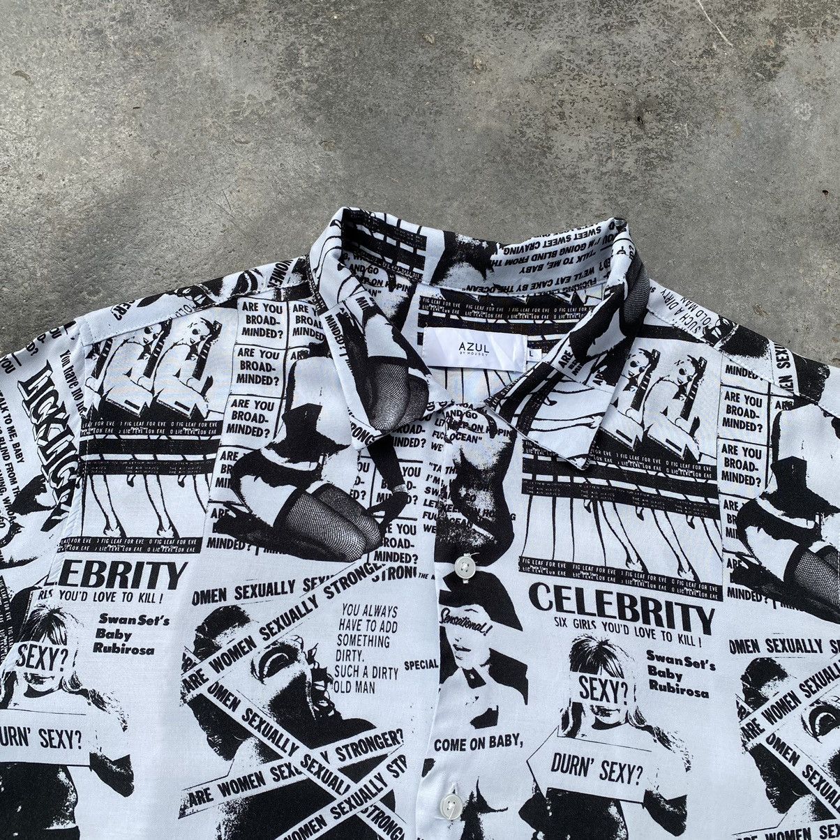 Japanese Brand Vintage Azul By Moussy Porn Button Ups Rayon Shirt Size US L / EU 52-54 / 3 - 5 Thumbnail
