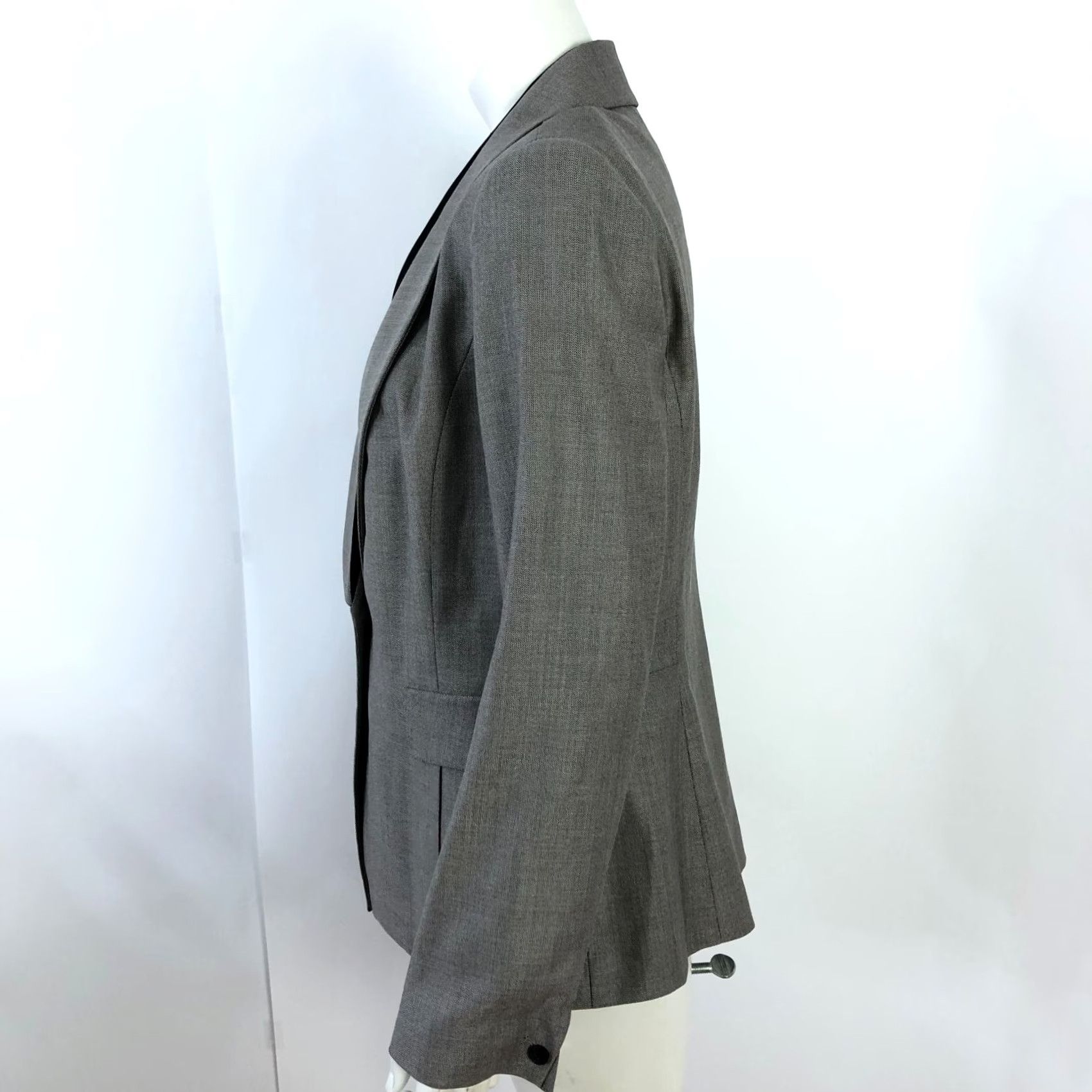 Vintage Lafayette 148 Womens Blazer Jacket Brown Gray Wool Blend Single Button L Jacket Mid-Length Solid Buttoned Blazer Womens Size L / US 10 / IT 46 - 2 Thumbnail