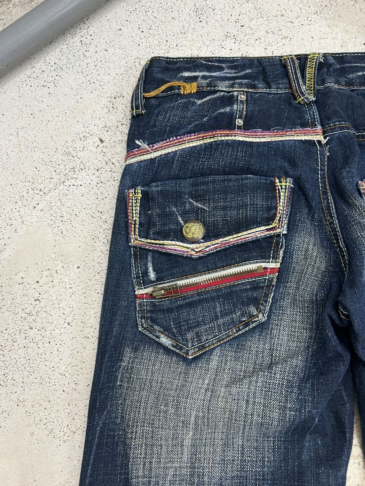 If Six Was Nine Super Flare Swell N Denim Japan Mud Washed Whisker Low Rise Size US 31 - 20 Thumbnail