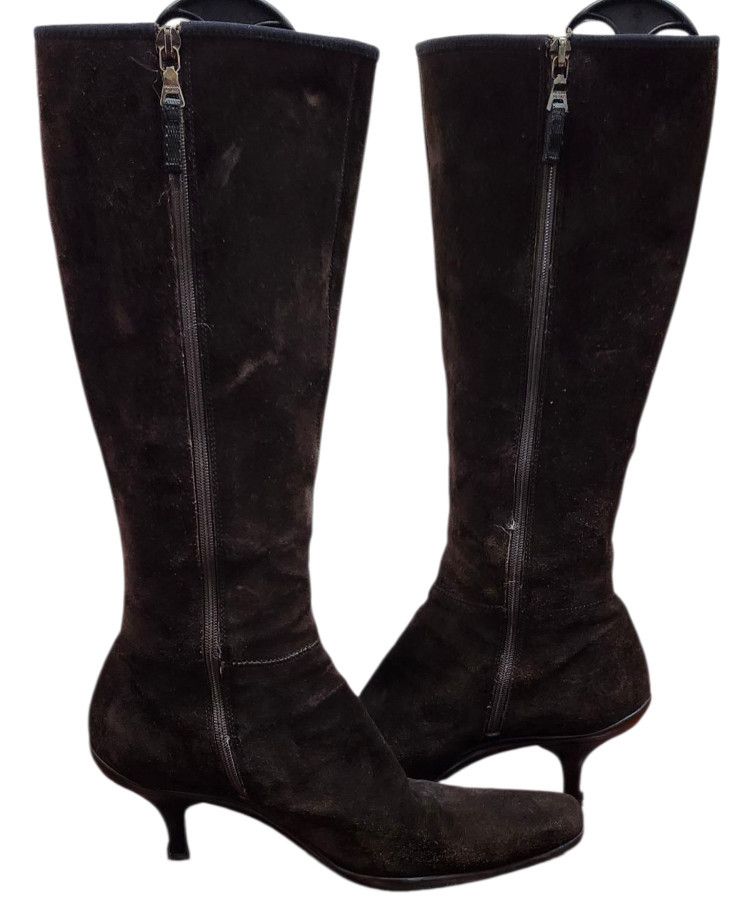 Prada PRADA BROWN SUEDE HEELED BOOTS - EU 38.5/US 8 Size US 8.5 / IT 38.5 - 13 Thumbnail