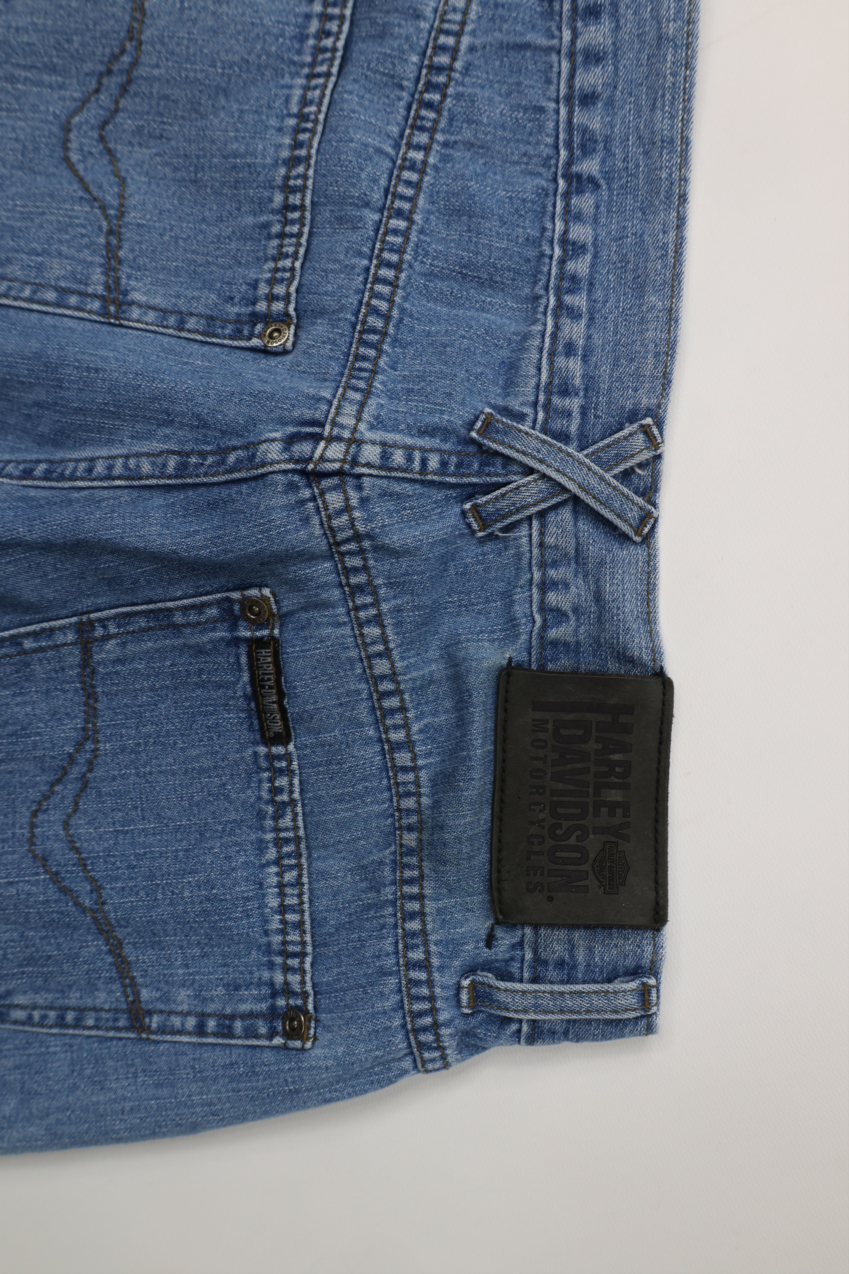 Harley Davidson Vintage 90s Harley Davidson Wide Leg Dungaree Denim Jeans Size US 30 / EU 46 - 15 Thumbnail