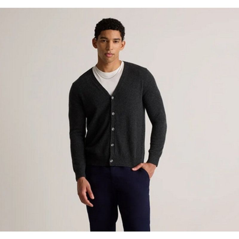 Quince Mens Cashmere Cardigan Sweater Charcoal Size M NWOT