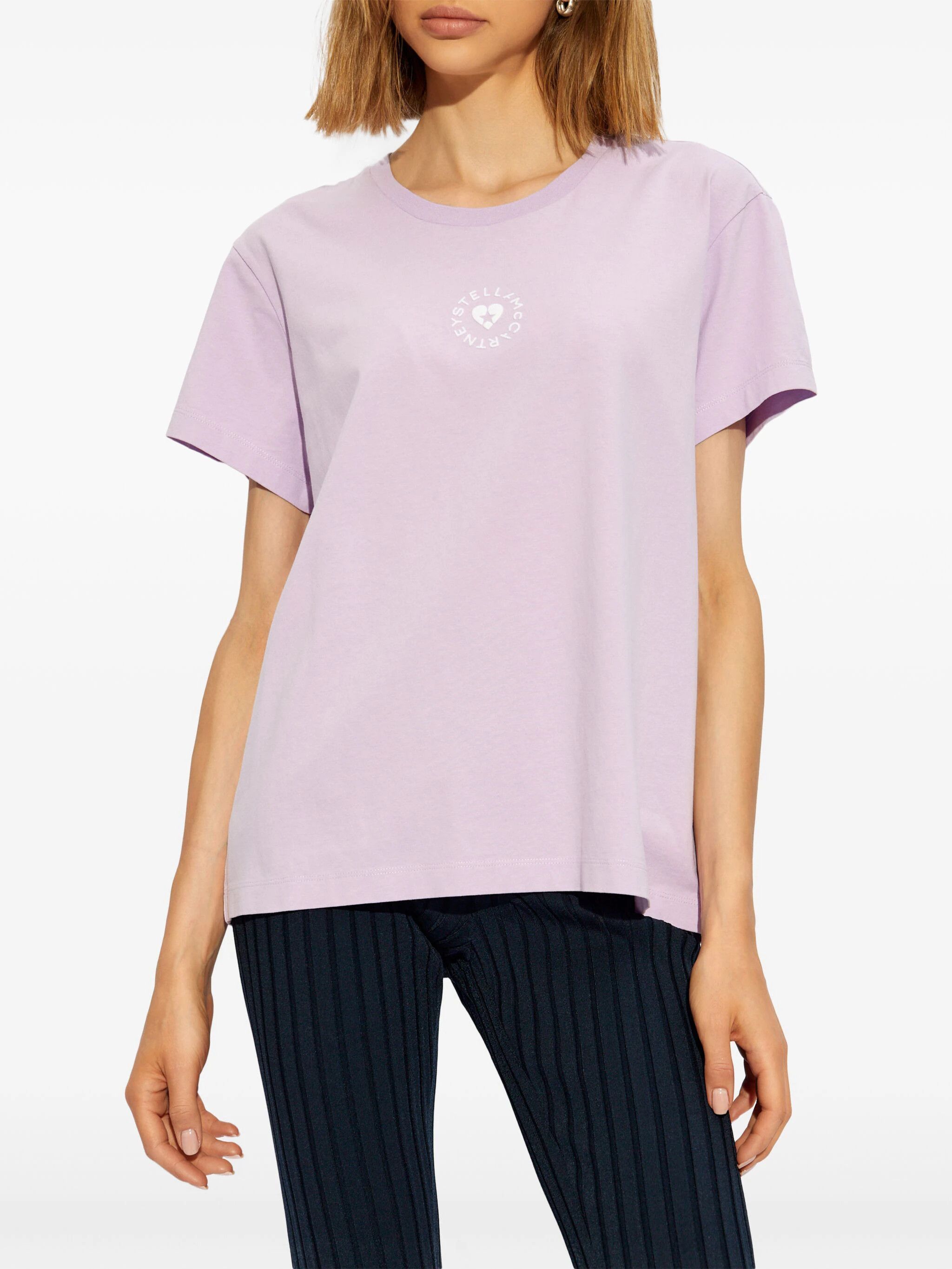 Stella McCartney o1s22i1n1024 Iconic Mini Heart T-Shirt in Purple Size S / US 4 / IT 40 - 3 Thumbnail