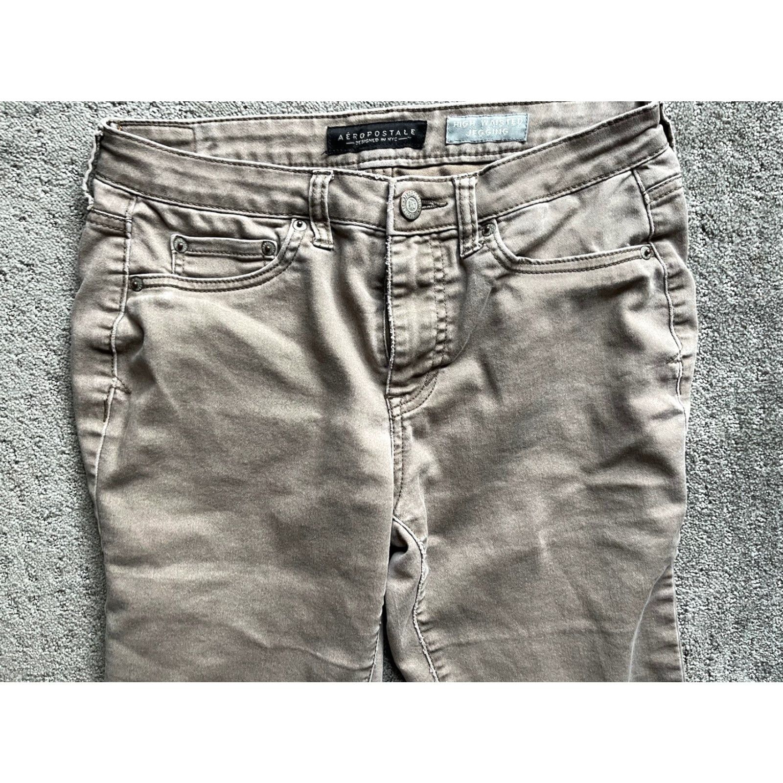 Aeropostale AEROPOSTALE Jeans Womens Size 4 Reg High Waist Jegging Brown, 5-Pocket Denim, Stretch, Light Wash, Regular Fit - Adult Women Size 27" / US 4 / IT 40 - 4 Thumbnail
