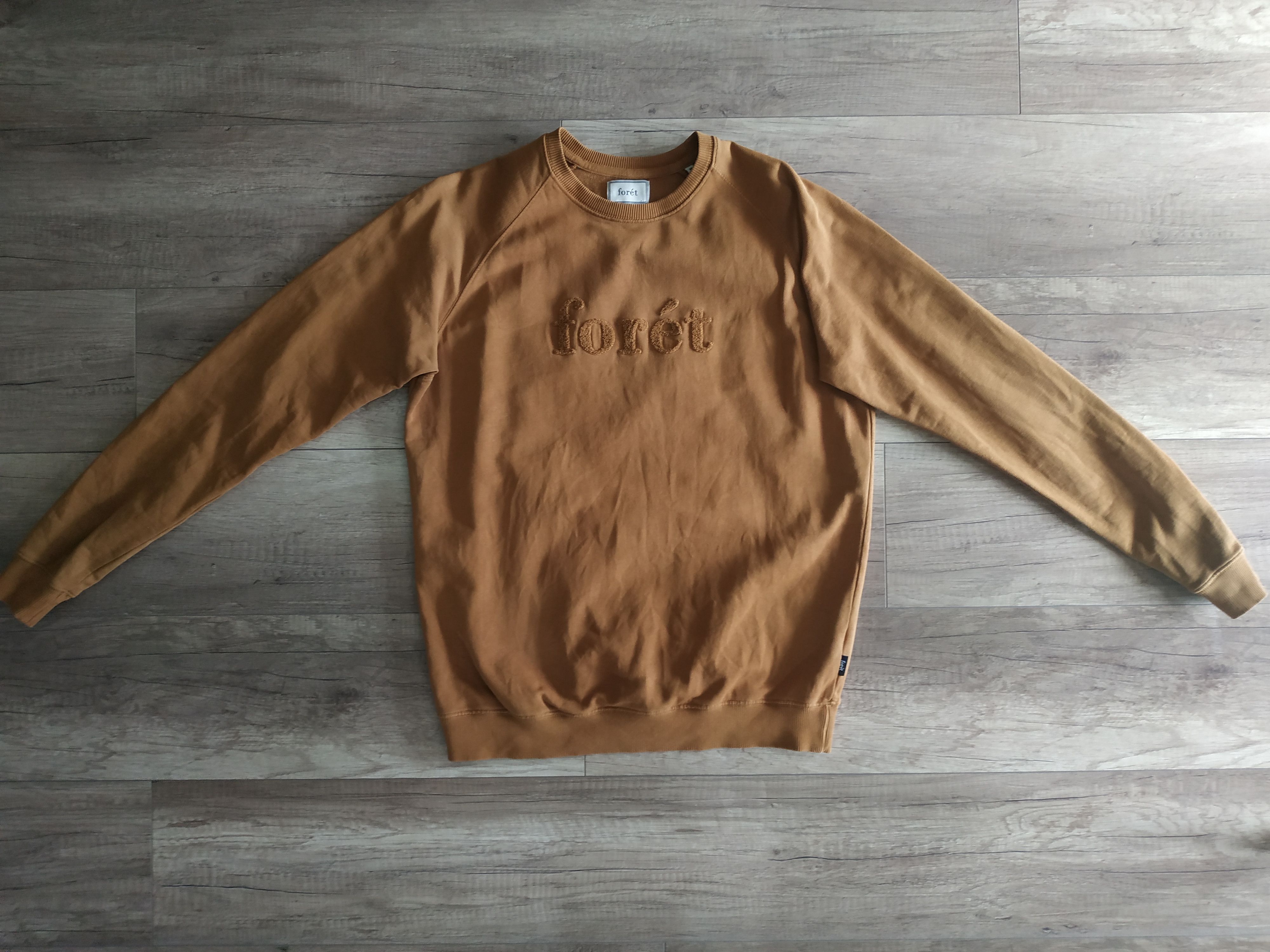 foret FORET Forét Men's Mustard Plush Logo Sweatshirt, s. MEDIUM Size US M / EU 48-50 / 2 - 2 Thumbnail
