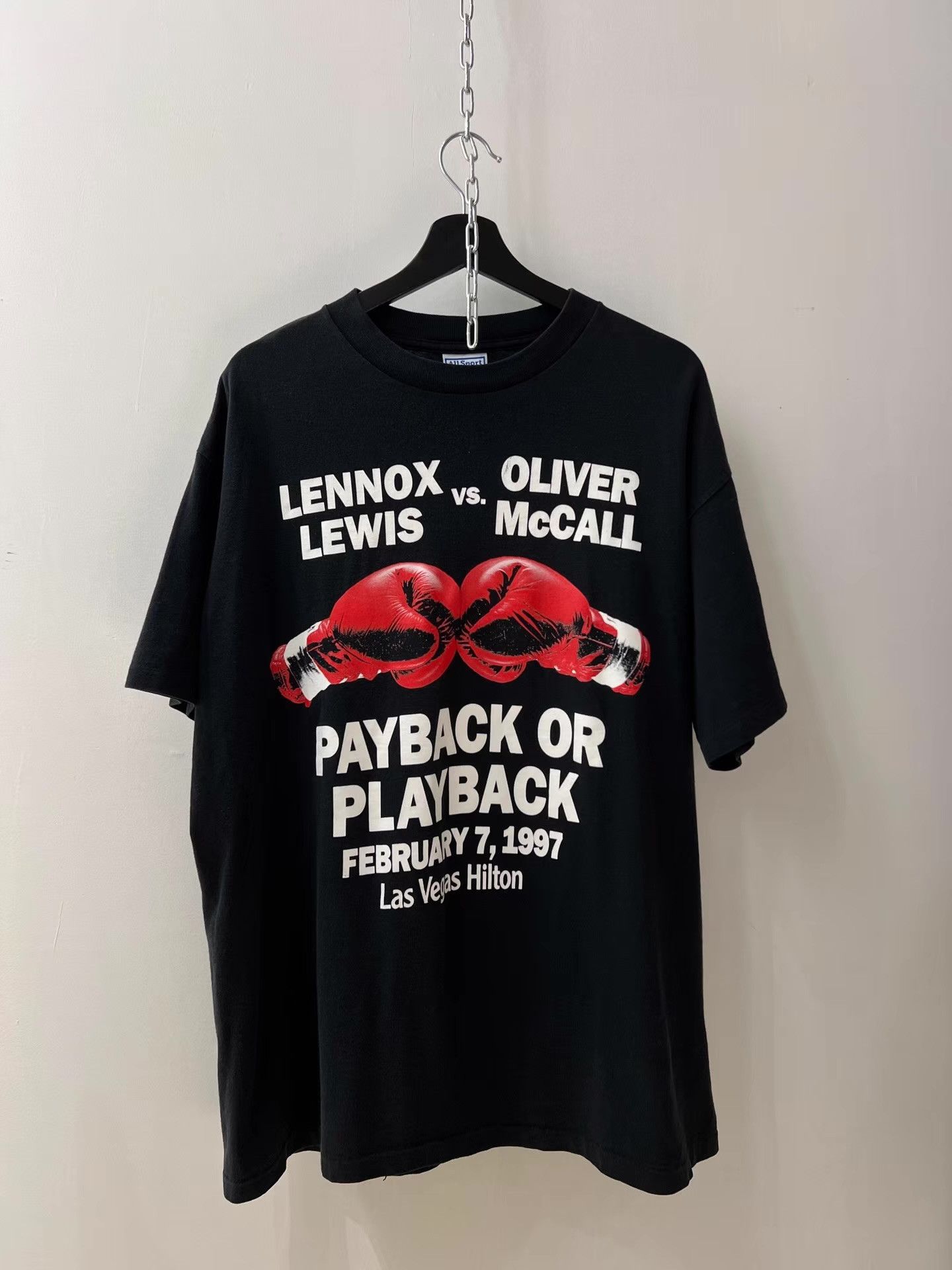 Vintage 90s Vintage Boxing Match Short Sleeve T‑shirt Q13 Size US XL / EU 56 / 4 - 8 Thumbnail