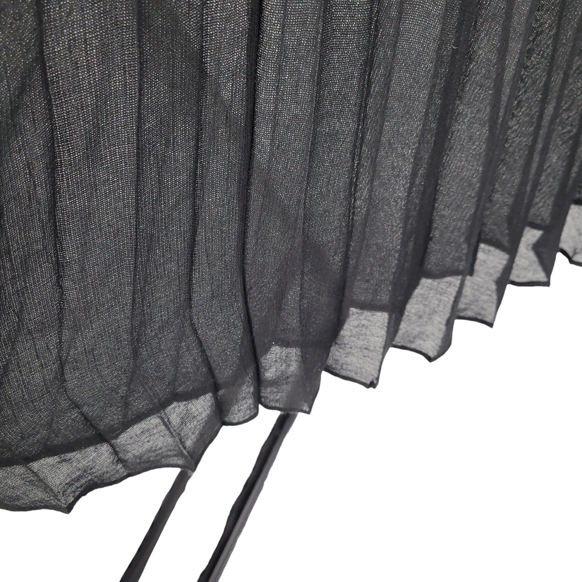 Designer BCBGMAXAZRIA Accordion Pleated Maxi Skirt M Black Sheer Size 27" / US 4 / IT 40 - 5 Thumbnail