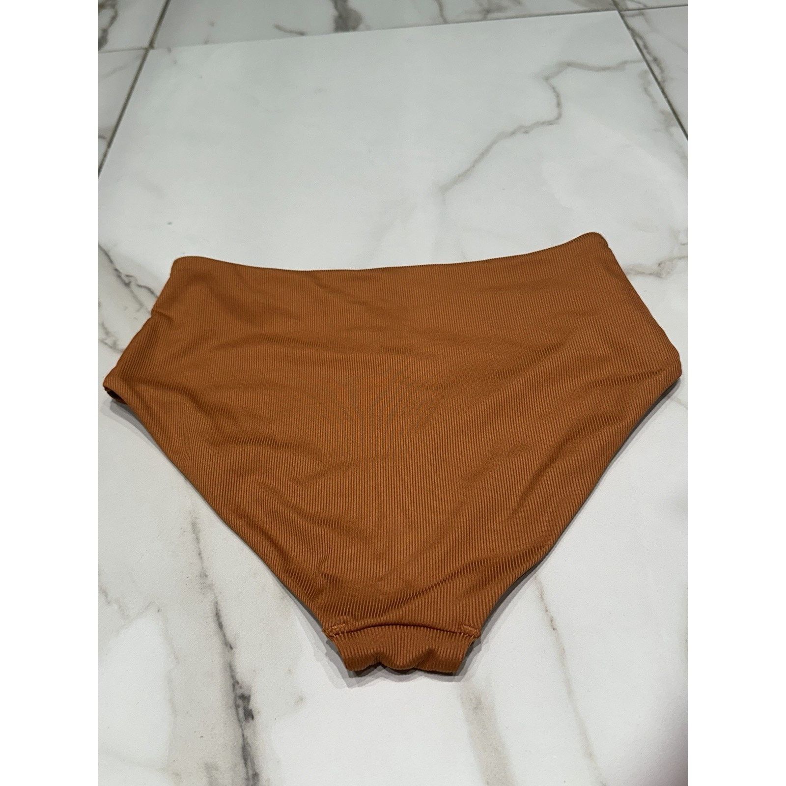 Primark Primark Ribbed Dark Orange High Cut Bikini Bottoms, Size 2 Size ONE SIZE - 7 Thumbnail