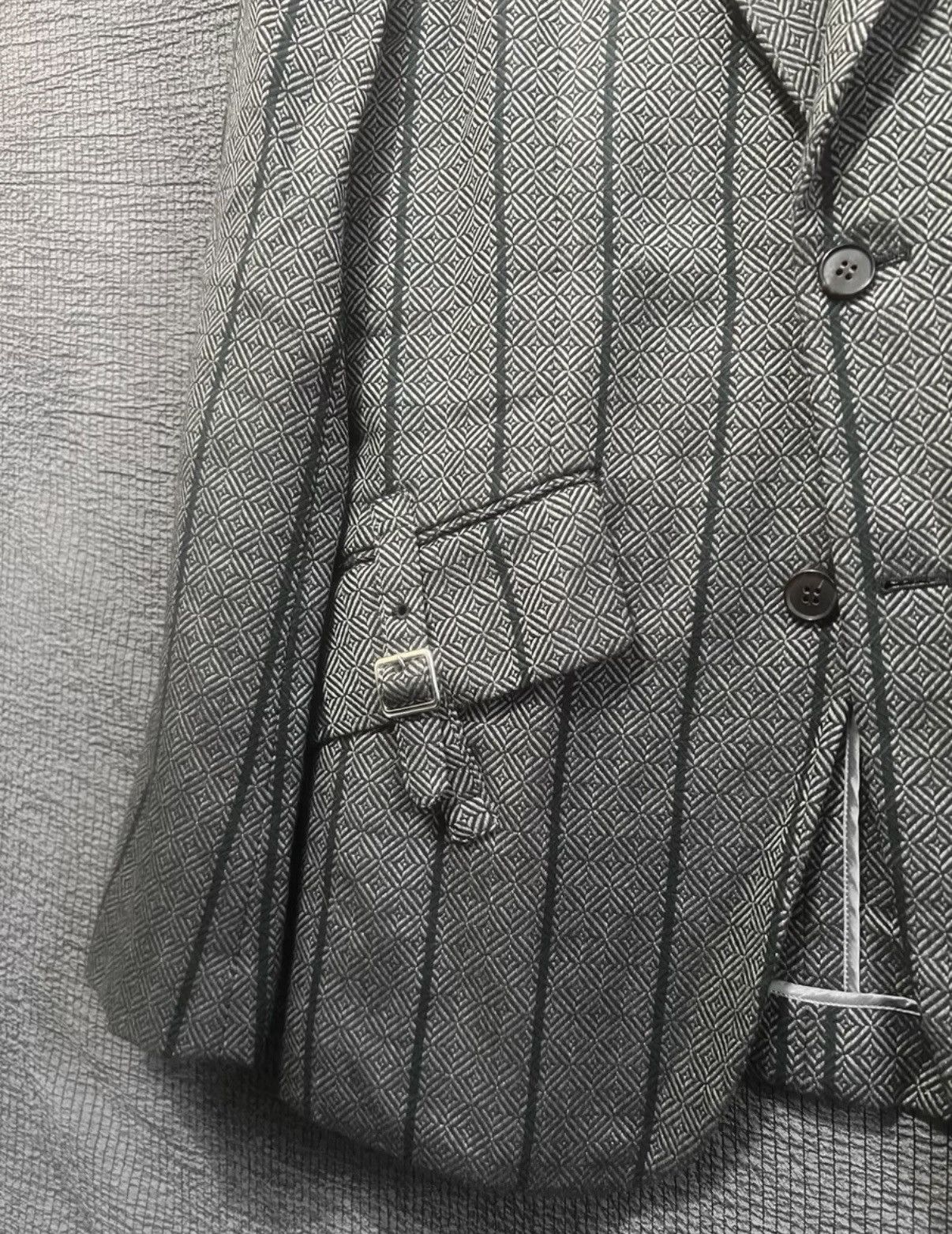 Comme des Garcons Homme Comme des Garçons HOMME DEUX Geometric Pattern Wool Blazer Size 40R - 3 Thumbnail