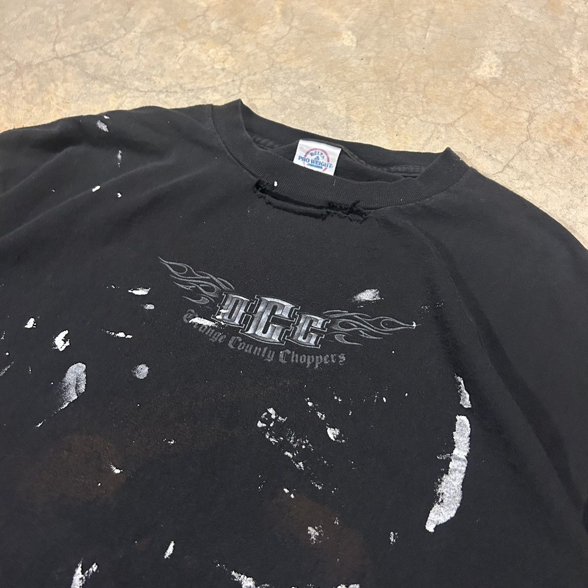 Harley Davidson × Vintage Crazy Vintage Y2K OCC Biker Paint Splatter Tee Grunge Size US XL / EU 56 / 4 - 3 Thumbnail