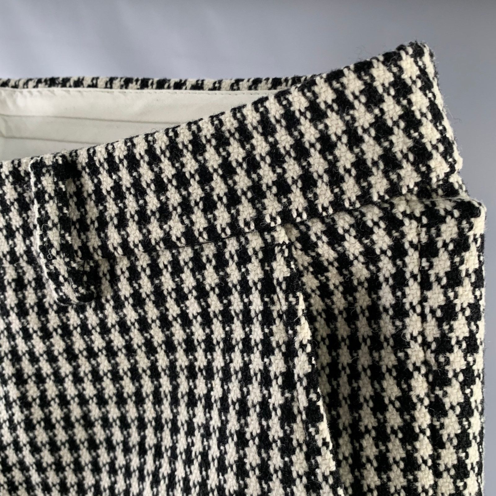 AMI Size 34 Black White Houndstooth Casual Pants Size US 34 / EU 50 - 2 Thumbnail