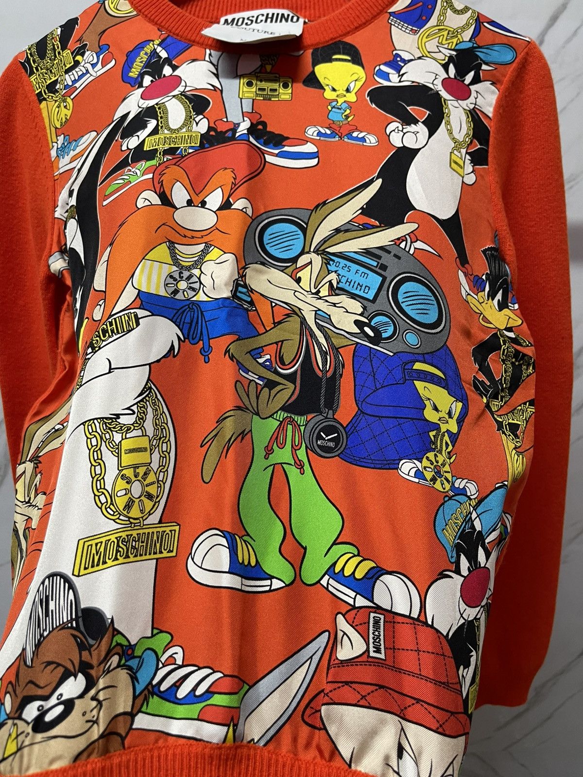 Moschino Moschino x Looney Tunes Silk Print & Wool Slik Knit Size M / US 6-8 / IT 42-44 - 8 Thumbnail