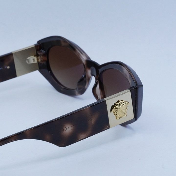 Versace Versace VE4466U 54613B Sunglasses Havana Geometric Frame Size ONE SIZE - 8 Thumbnail