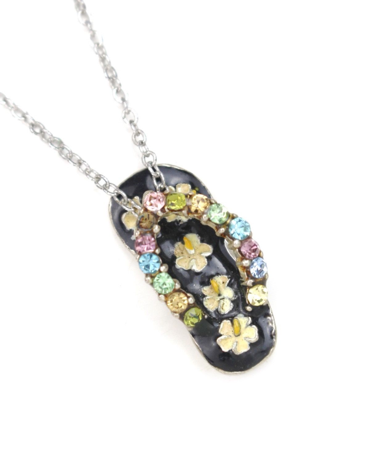 Hysteric Glamour 2000S JAPANESE MADE BLACK ENAMEL FLOWER THONG NECKLACE Size ONE SIZE - 3 Thumbnail
