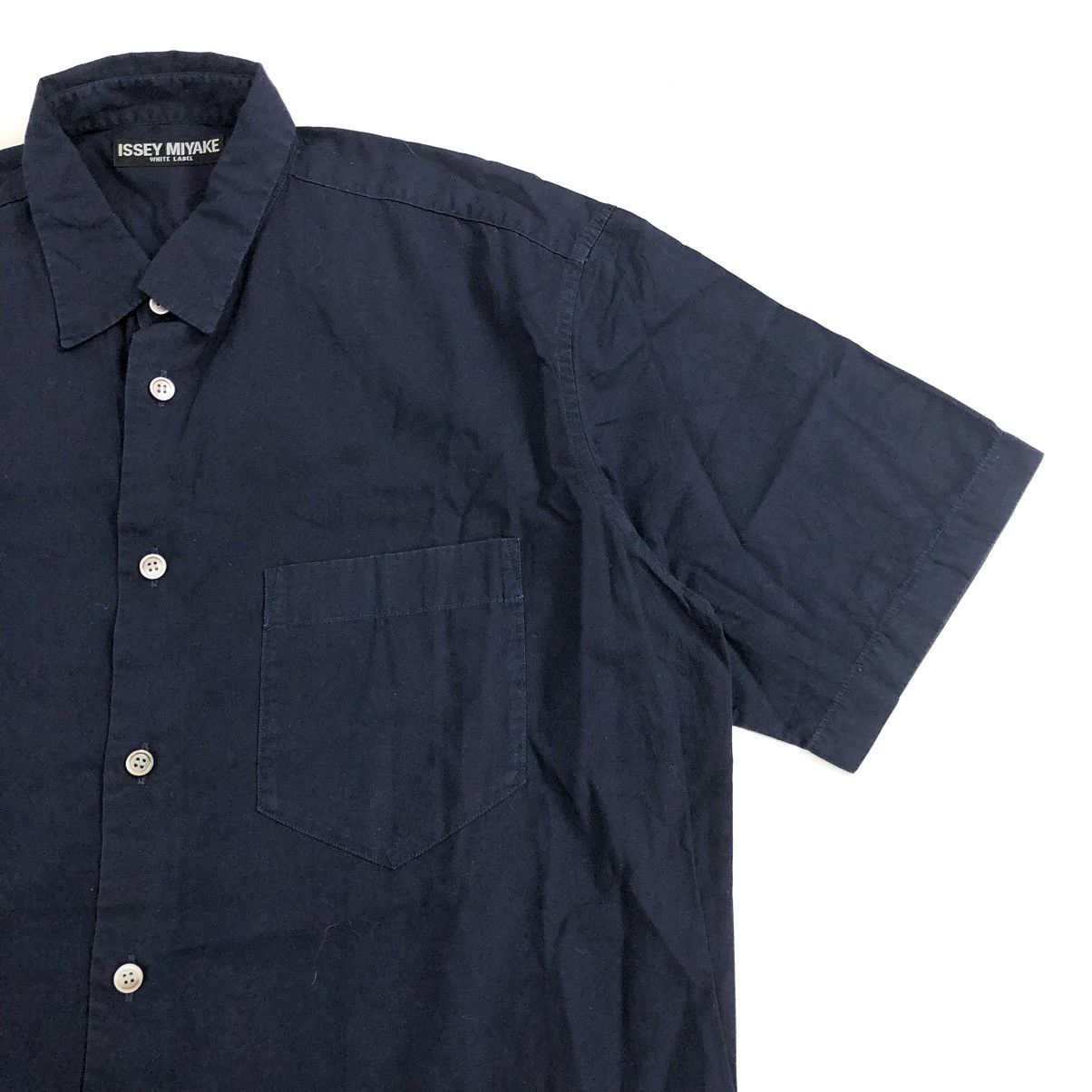 Issey Miyake Vintage Issey Miyake White Label Designer Navy Short Shirt Size US L / EU 52-54 / 3 - 5 Thumbnail