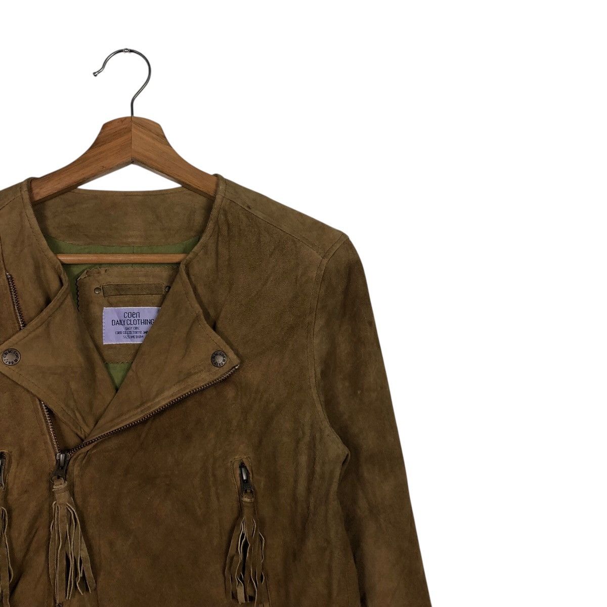 Japanese Brand 📌Vtg Leather Jacket Biker Coen Double Collar Issey Miyake Size US M / EU 48-50 / 2 - 7 Thumbnail