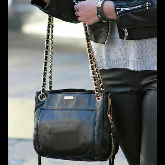 Designer × Leather REBECCA MINKOFF LEATHER CHAIN 2WAYS BAG Size ONE SIZE - 1 Thumbnail