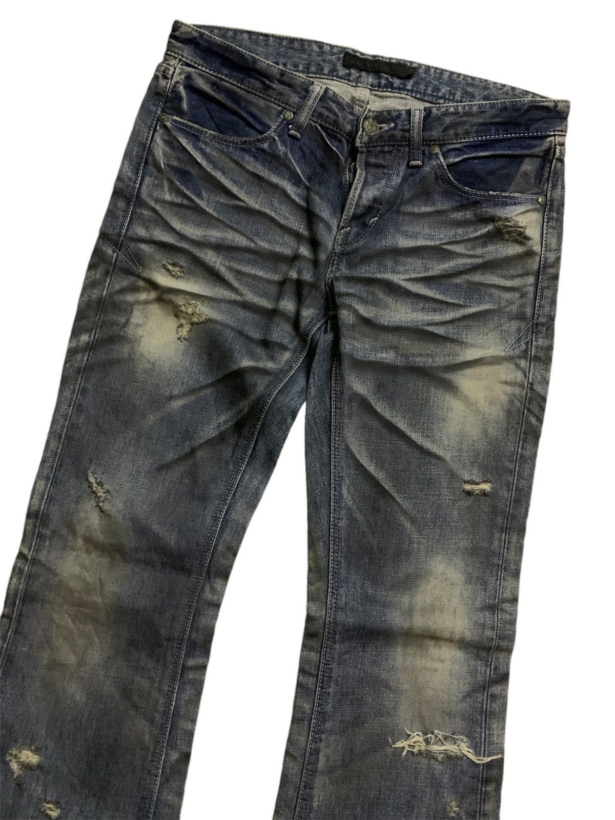 GOSTAR DE FUGA 💥Avant-Garde Flare Fuga Ripped Denim Size US 31 - 2 Thumbnail