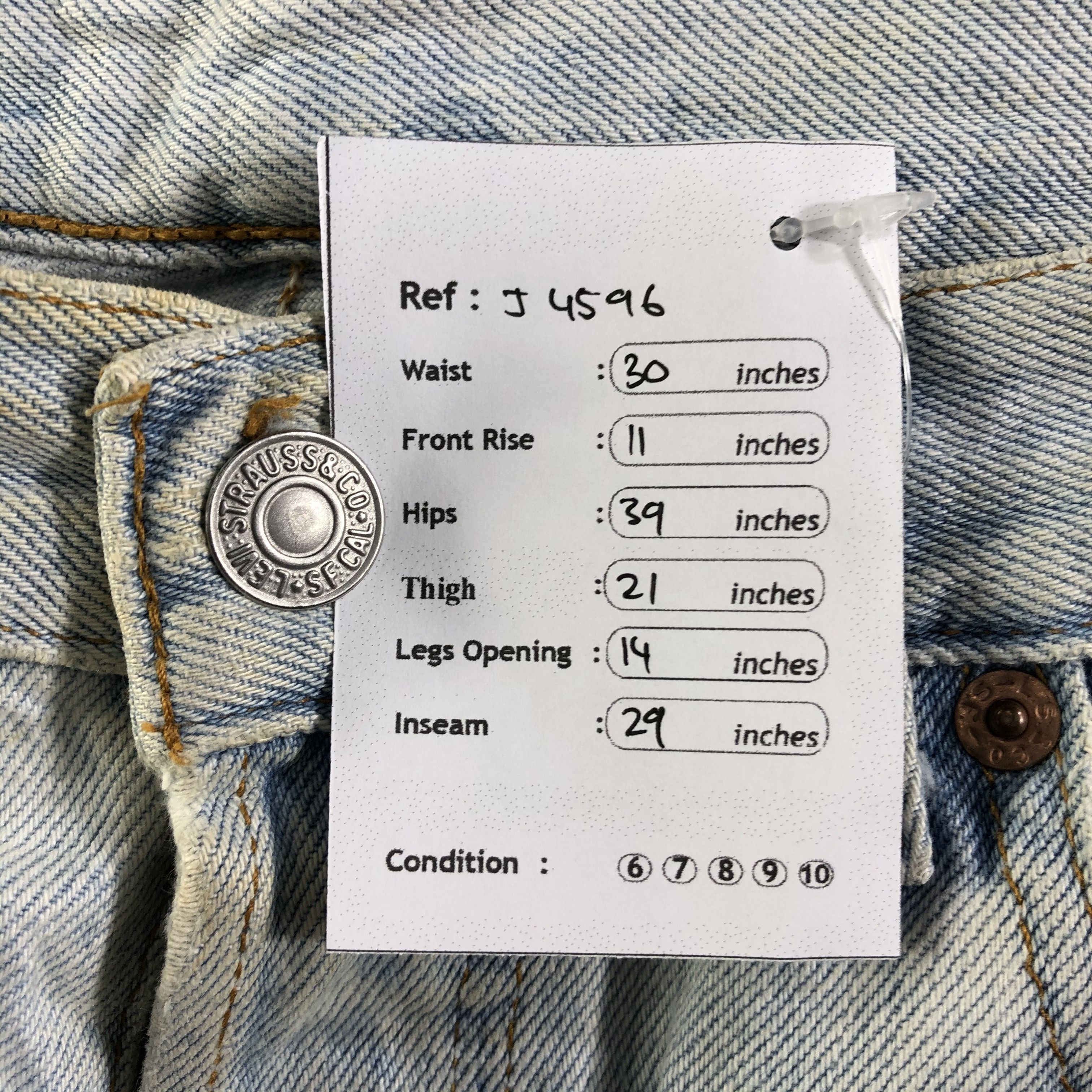 Levi's Vintage Light Wash Levis 501 Jeans-J4596 Size US 30 / EU 46 - 13 Thumbnail