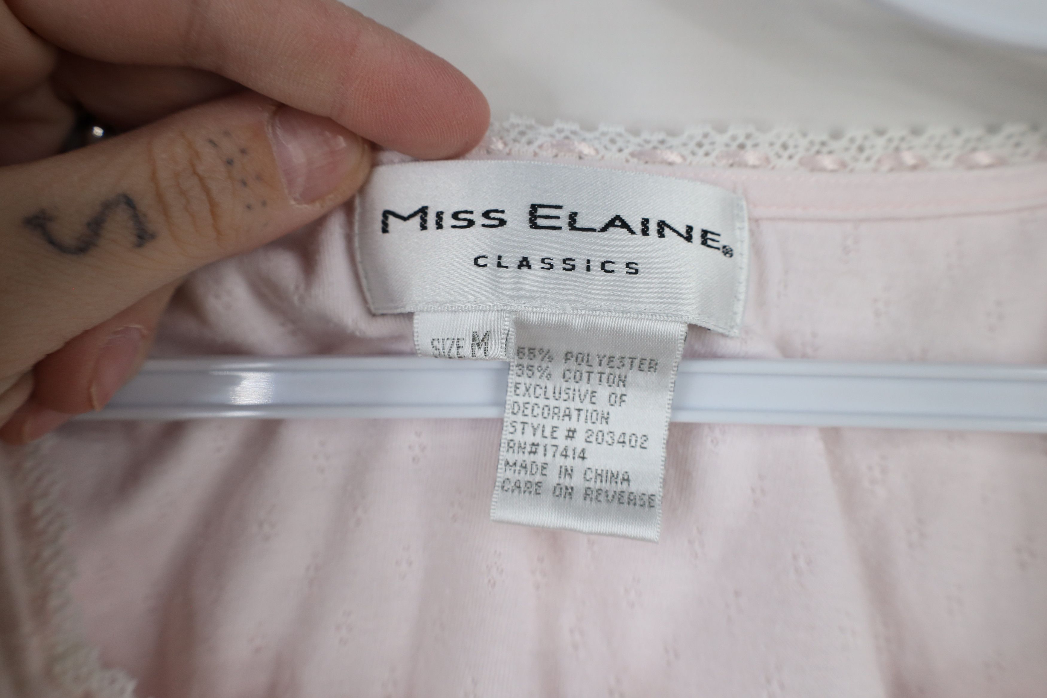 Vintage Vintage 90s Miss Elaine Lace Knit Ruffled Night Gown Sleep Size M / US 6-8 / IT 42-44 - 9 Thumbnail