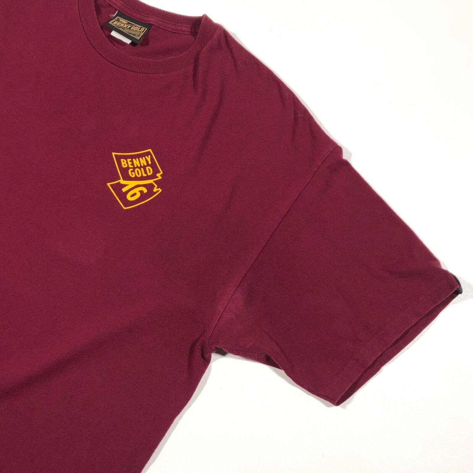 Benny Gold Benny Gold SF Start Today Maroon Yellow script Tee Size XL Size US XL / EU 56 / 4 - 5 Thumbnail