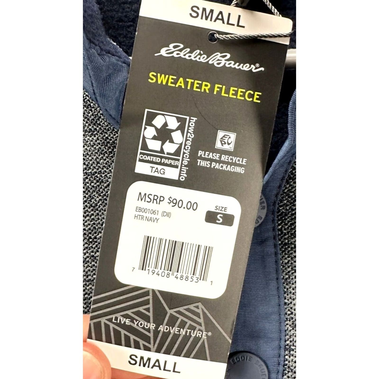 Eddie Bauer Eddie Bauer Sweater Mens Small Grey Navy Knit Fleece Snap Pullover Classic NEW Size US S / EU 44-46 / 1 - 2 Thumbnail