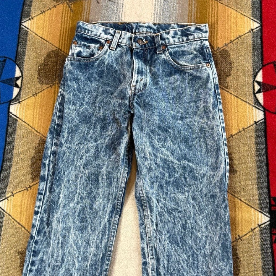 Levi's VINTAGE Levi’s 90s Acid Wash Denim Jeans 26x30 Made In USA 506-0209 Men Regular Straight Jeans Blue 80s 90s Size US 26 / EU 42 - 5 Thumbnail