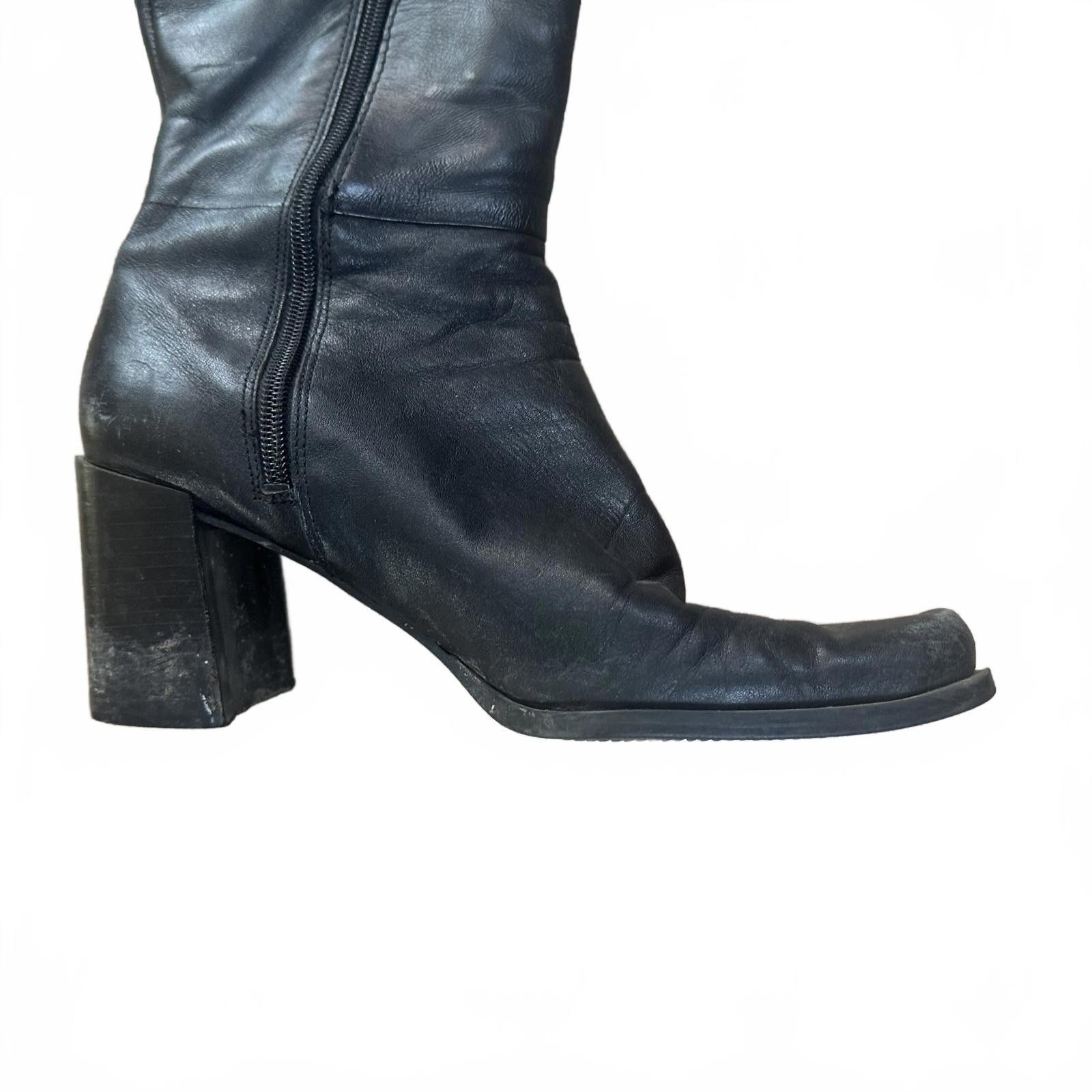Unknown London Women's Heeled Boots Black Leather 7 Vintage Size US 7 / IT 37 - 2 Thumbnail