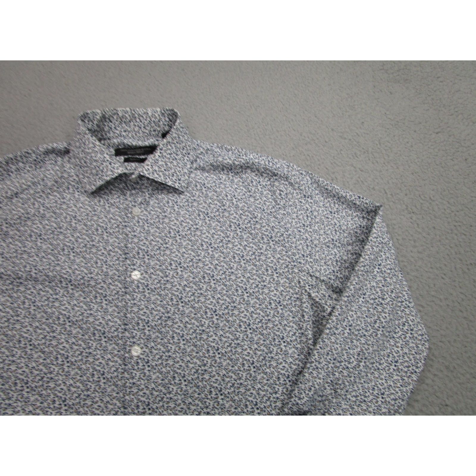 John Varvatos John Varvatos Shirt Mens 15.5 32/33 White Floral Slim Fit Stretch Dress M LS Size 40R - 2 Thumbnail
