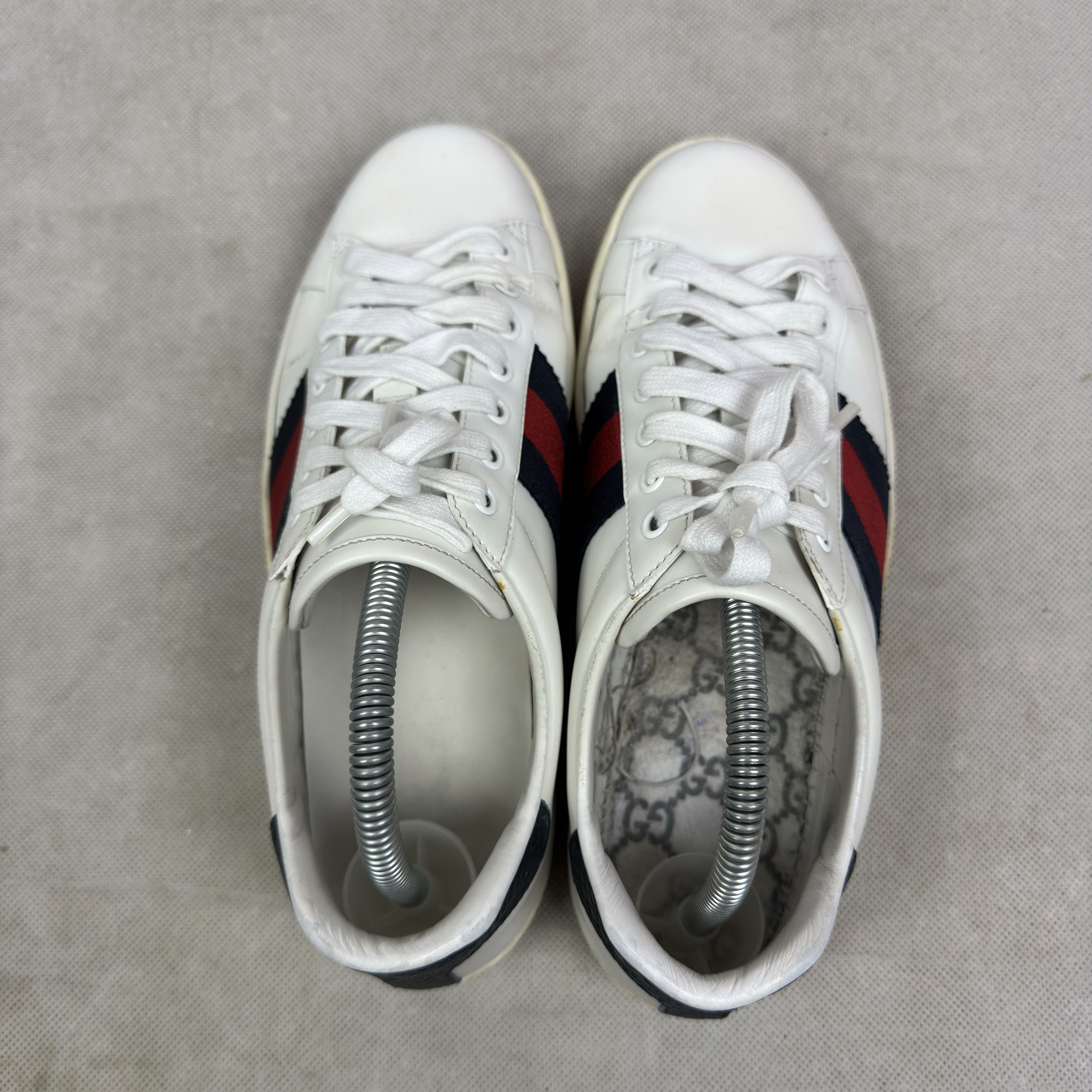 Gucci Gucci Ace Men's White Leather Round Toe Casual Lace Up Shoes Size US 6 / EU 39 - 2 Thumbnail