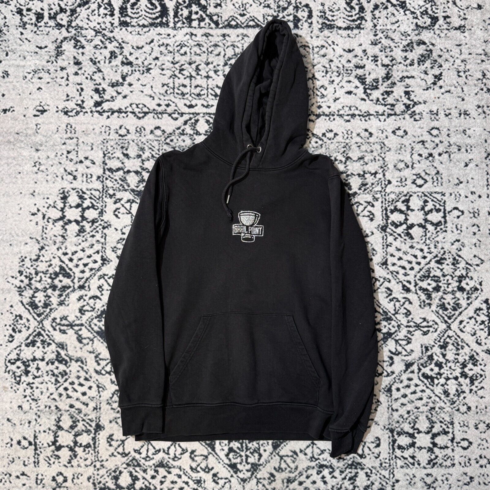 Vintage Vintage Grail Point Black Cotton Hoodie Size M Skull Y2K 90s Size US M / EU 48-50 / 2 - 1 Thumbnail