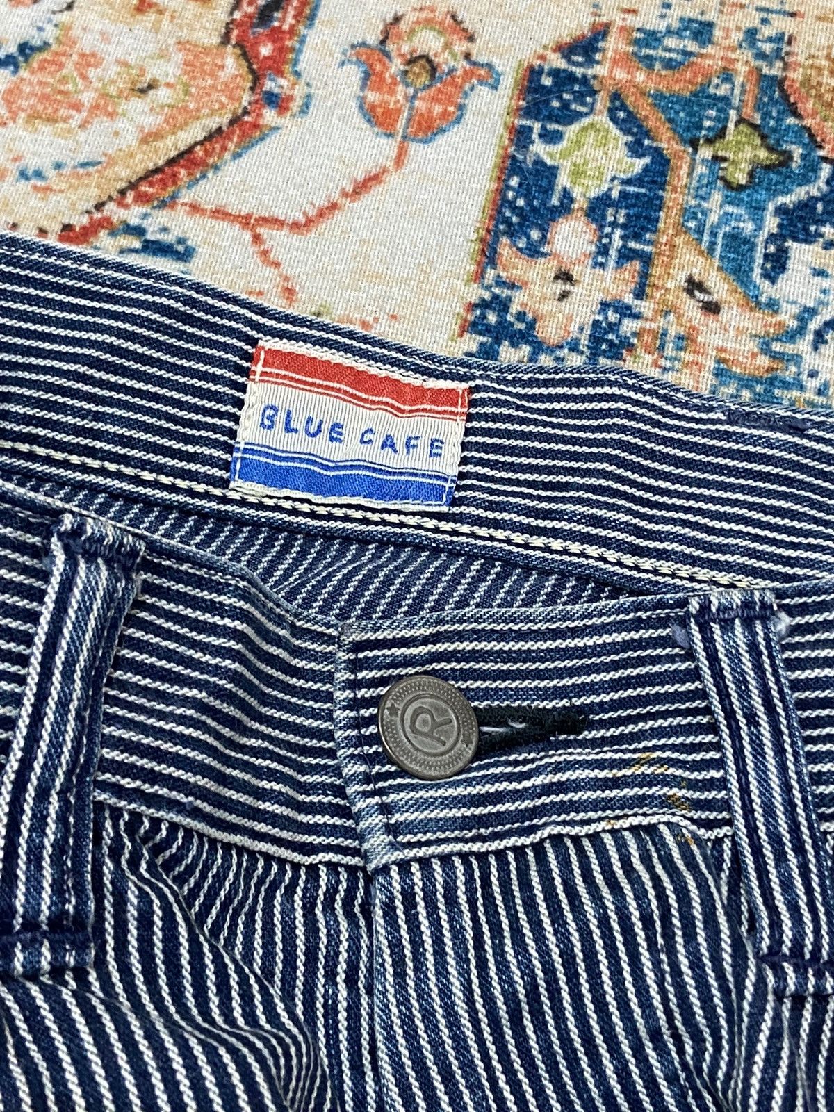 45rpm 45RPM Blue Cafe by Toshikiyo Hirata Hickory Worker Pants Size US 29 - 8 Thumbnail