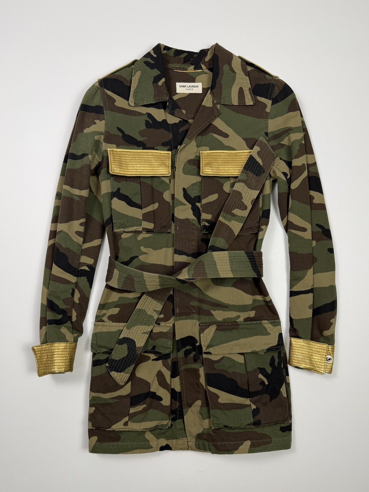 Saint Laurent Paris SS15 MILITARY PARKA Size XXS / US 00 / IT 34 - 1 Thumbnail
