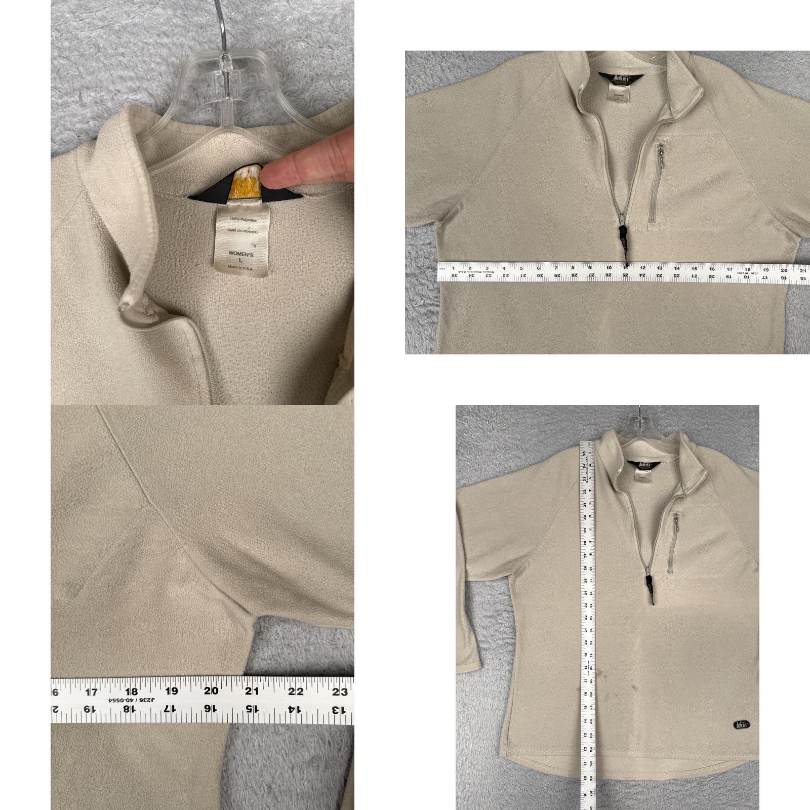 Vintage VINTAGE REI Fleece Pullover Womens L Beige 1/4 Zip Mock Neck 90s Hiking Poly Size L / US 10 / IT 46 - 8 Thumbnail