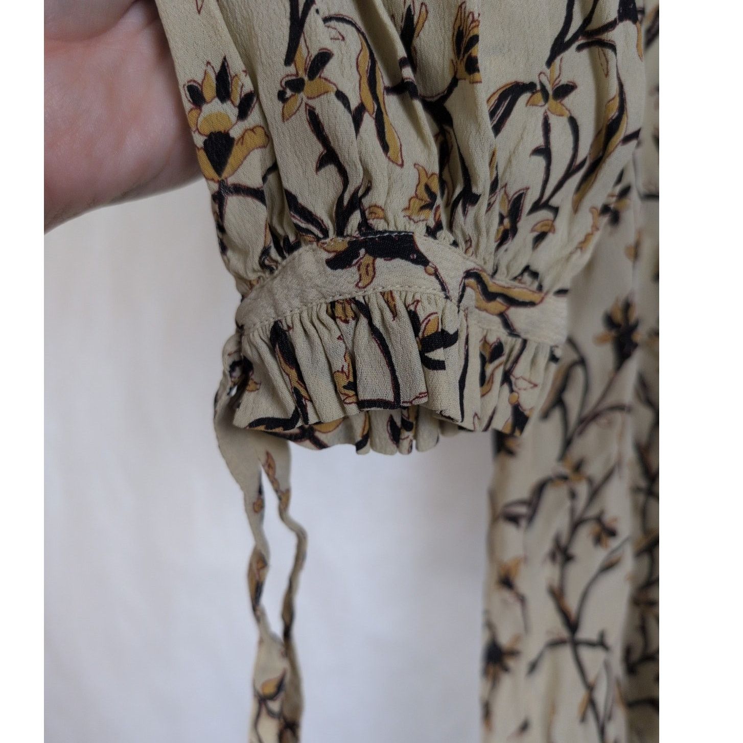 DOEN Doen floral ruffle collar tie sleeve button up top Size Sm Size S / US 4 / IT 40 - 8 Thumbnail