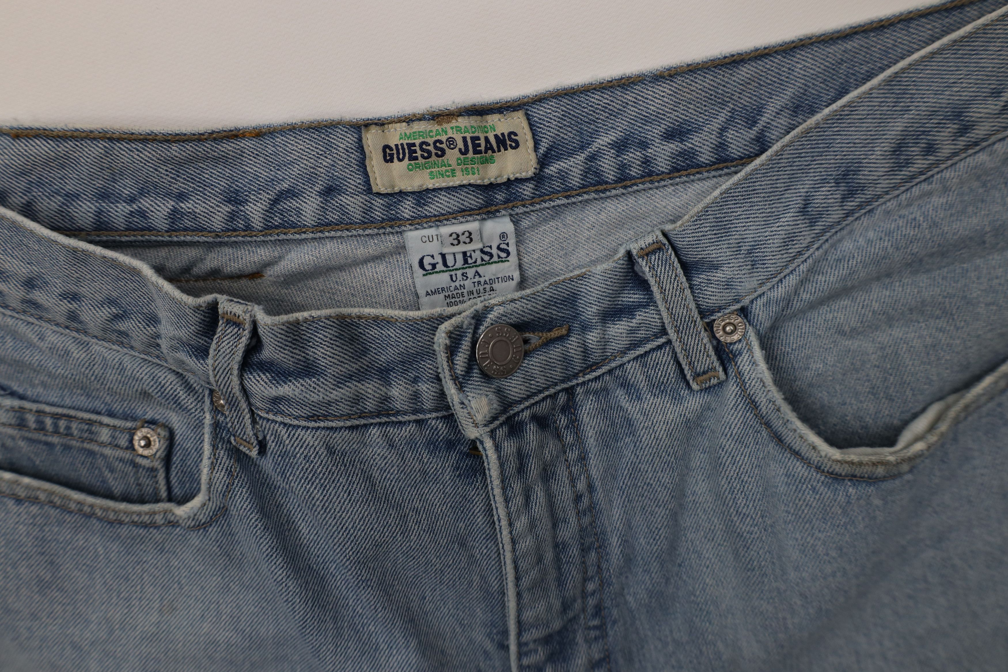 Guess Vintage 90s Guess Relaxed Fit Denim Jeans Blue Cotton USA Size US 33 - 10 Thumbnail